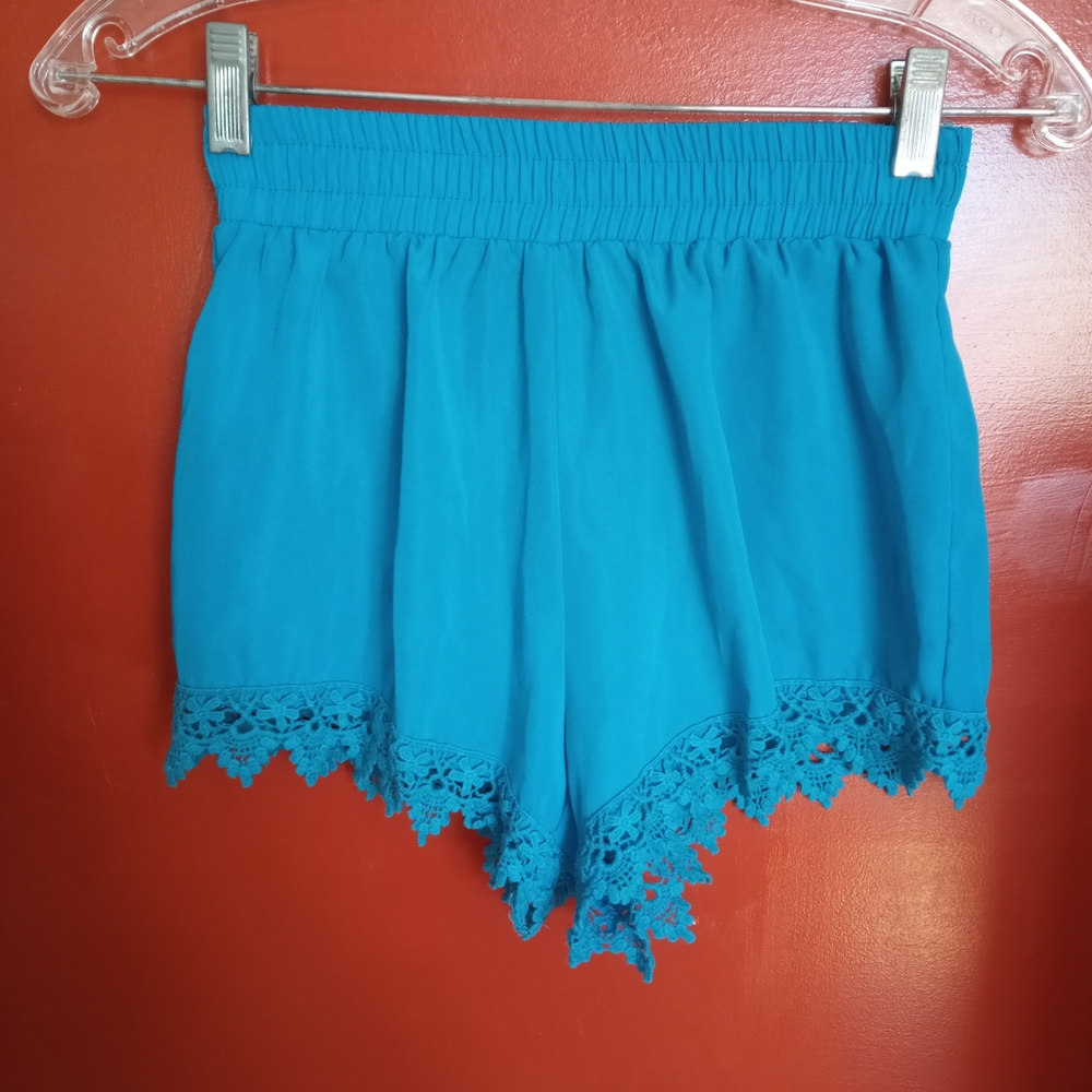 UK2LA Teal Elastic Waist Shorts